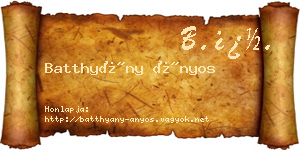 Batthyány Ányos névjegykártya